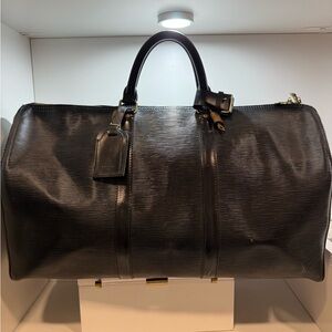 Louis Vuitton Black Epi Leather Keepall 50